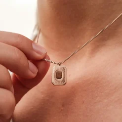 Holzkern Halsketten|Schmuck^Frame Art Halskette