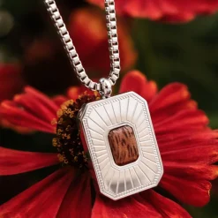 Holzkern Halsketten|Schmuck^Frame Art Halskette