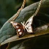 Holzkern Halsketten|Schmuck^Fritillary Halskette