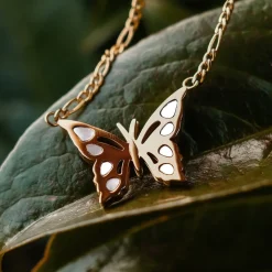 Holzkern Halsketten|Schmuck^Fritillary Halskette