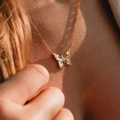 Holzkern Halsketten|Schmuck^Fritillary Halskette