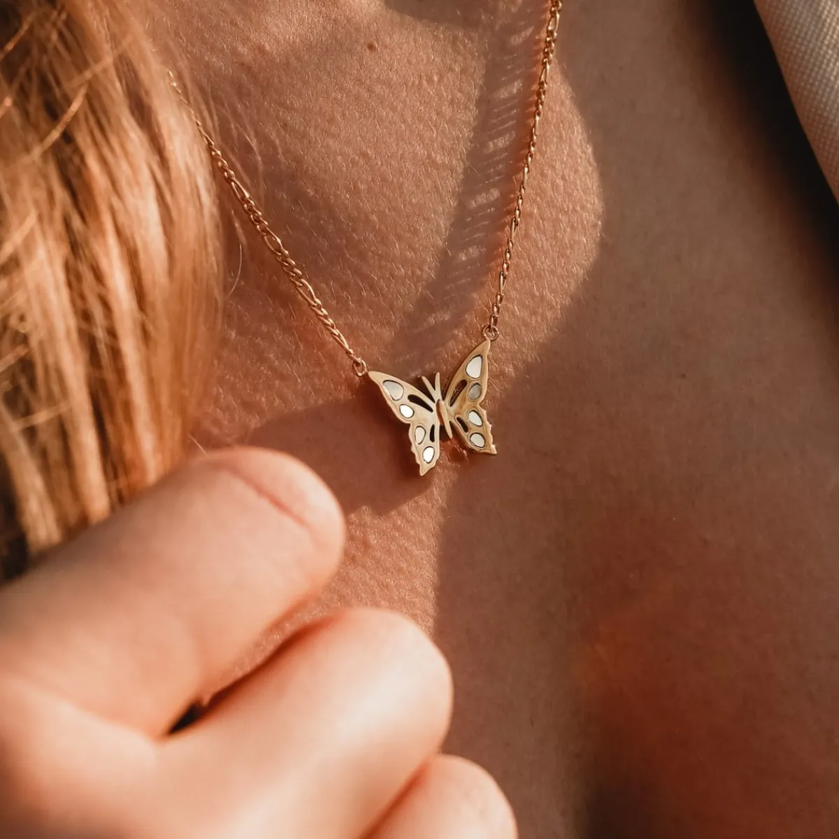 Holzkern Halsketten|Schmuck^Fritillary Halskette