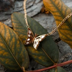 Holzkern Halsketten|Schmuck^Fritillary Halskette