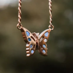 Holzkern Halsketten|Schmuck^Fritillary Halskette