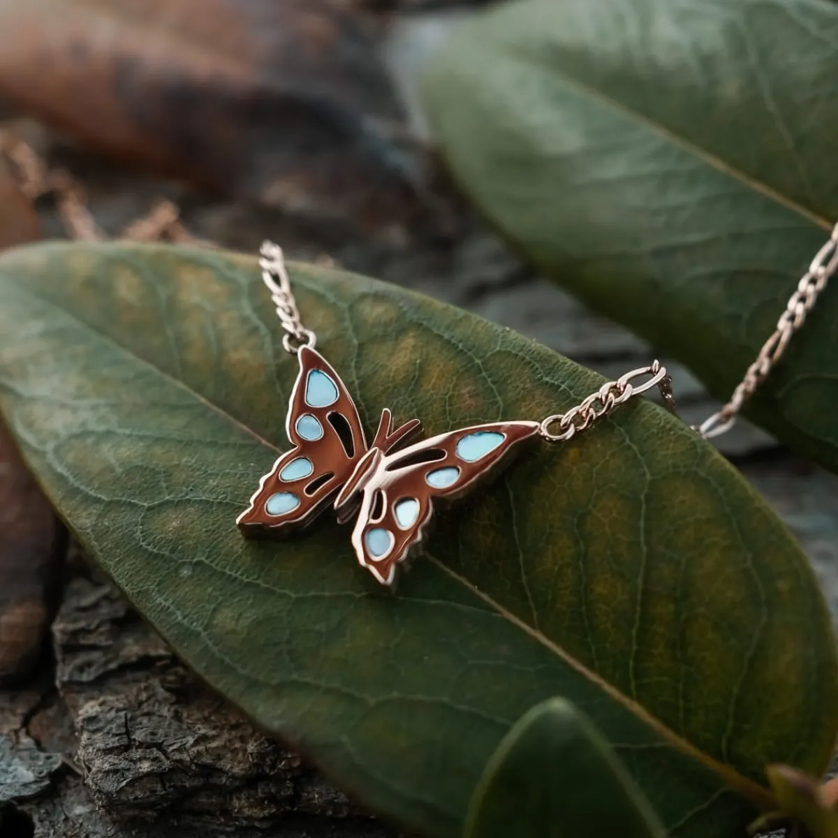 Holzkern Halsketten|Schmuck^Fritillary Halskette