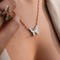Holzkern Halsketten|Schmuck^Fritillary Halskette