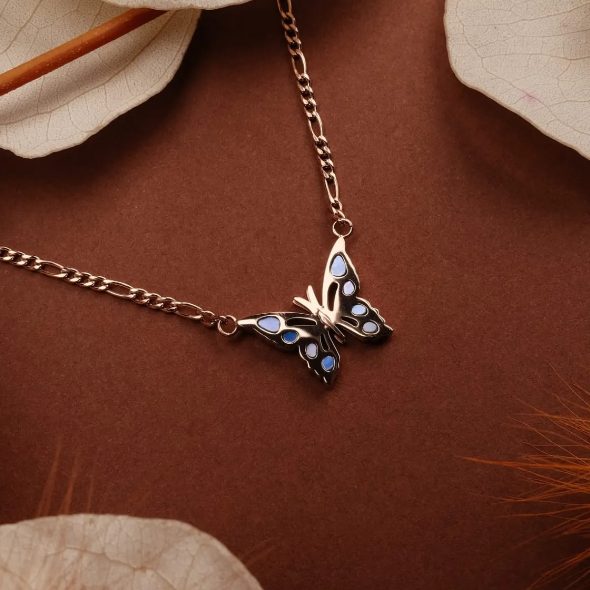 Holzkern Halsketten|Schmuck^Fritillary Halskette
