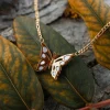 Holzkern Halsketten|Schmuck^Fritillary Halskette