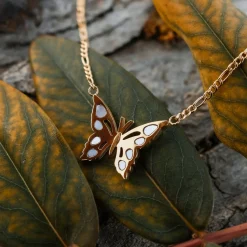 Holzkern Halsketten|Schmuck^Fritillary Halskette