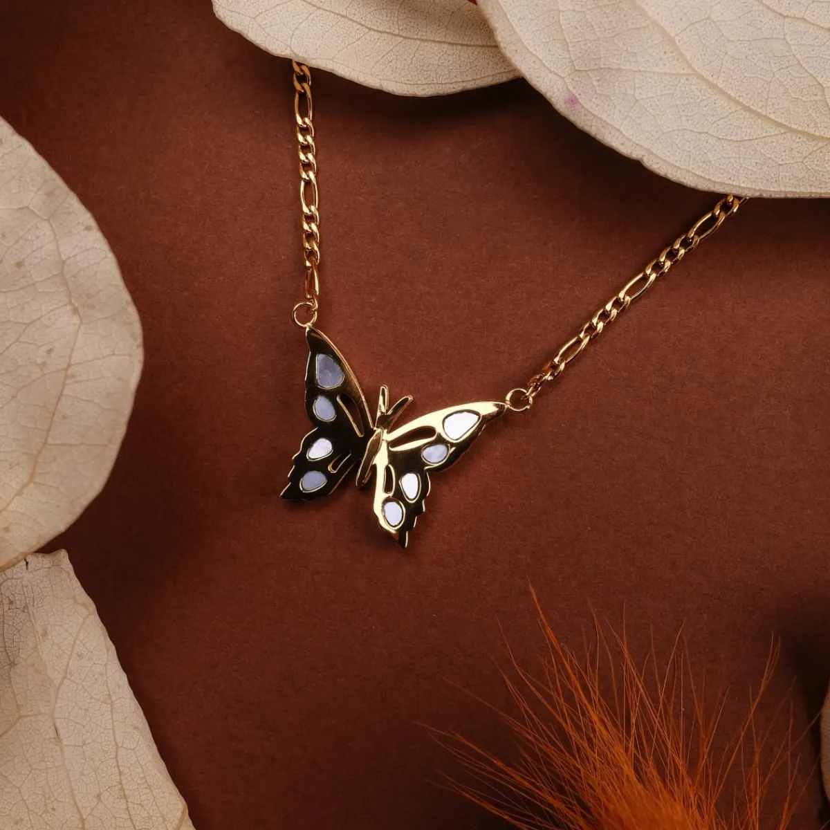 Holzkern Halsketten|Schmuck^Fritillary Halskette