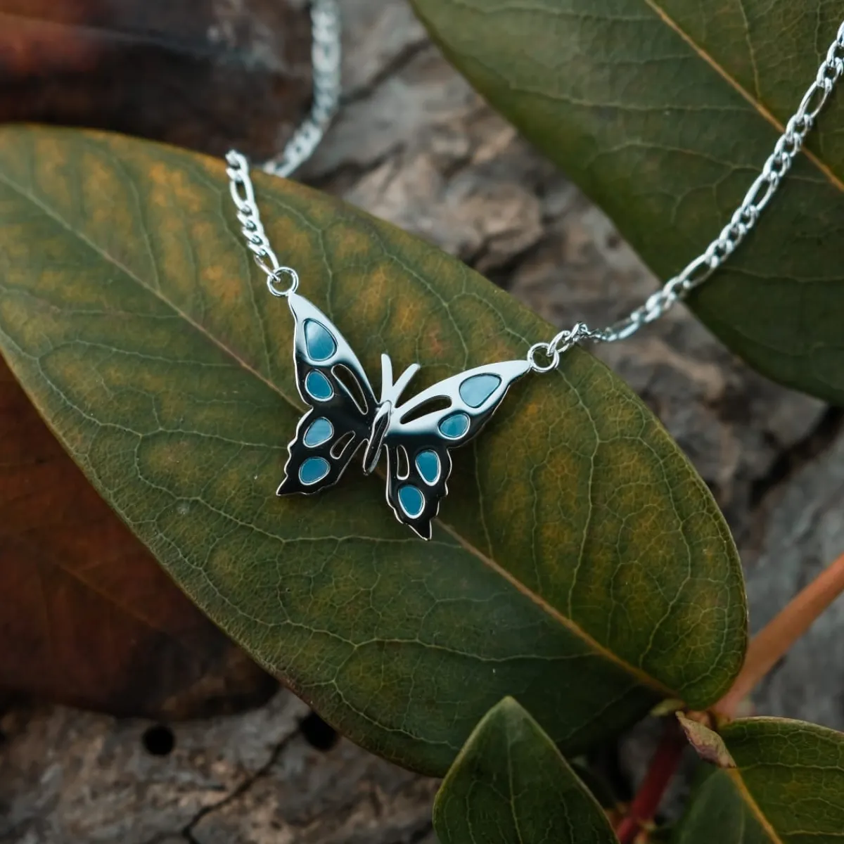 Holzkern Halsketten|Schmuck^Fritillary Halskette