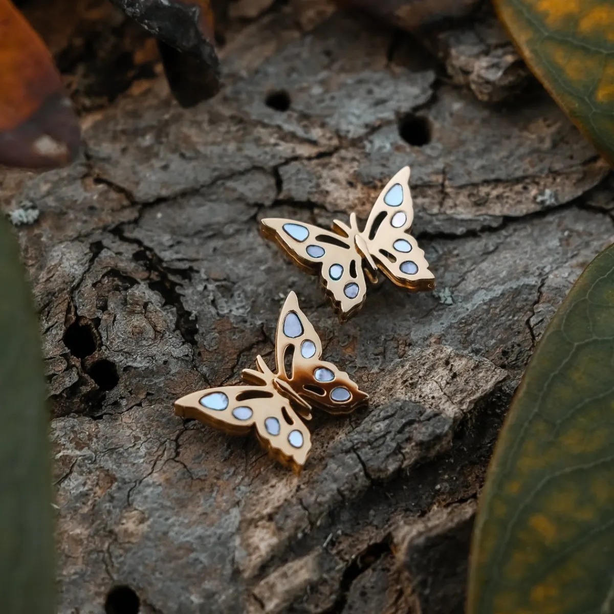 Holzkern Ohrringe|Schmuck^Fritillary Ohrringe