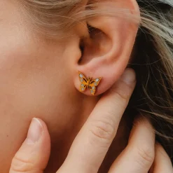 Holzkern Ohrringe|Schmuck^Fritillary Ohrringe