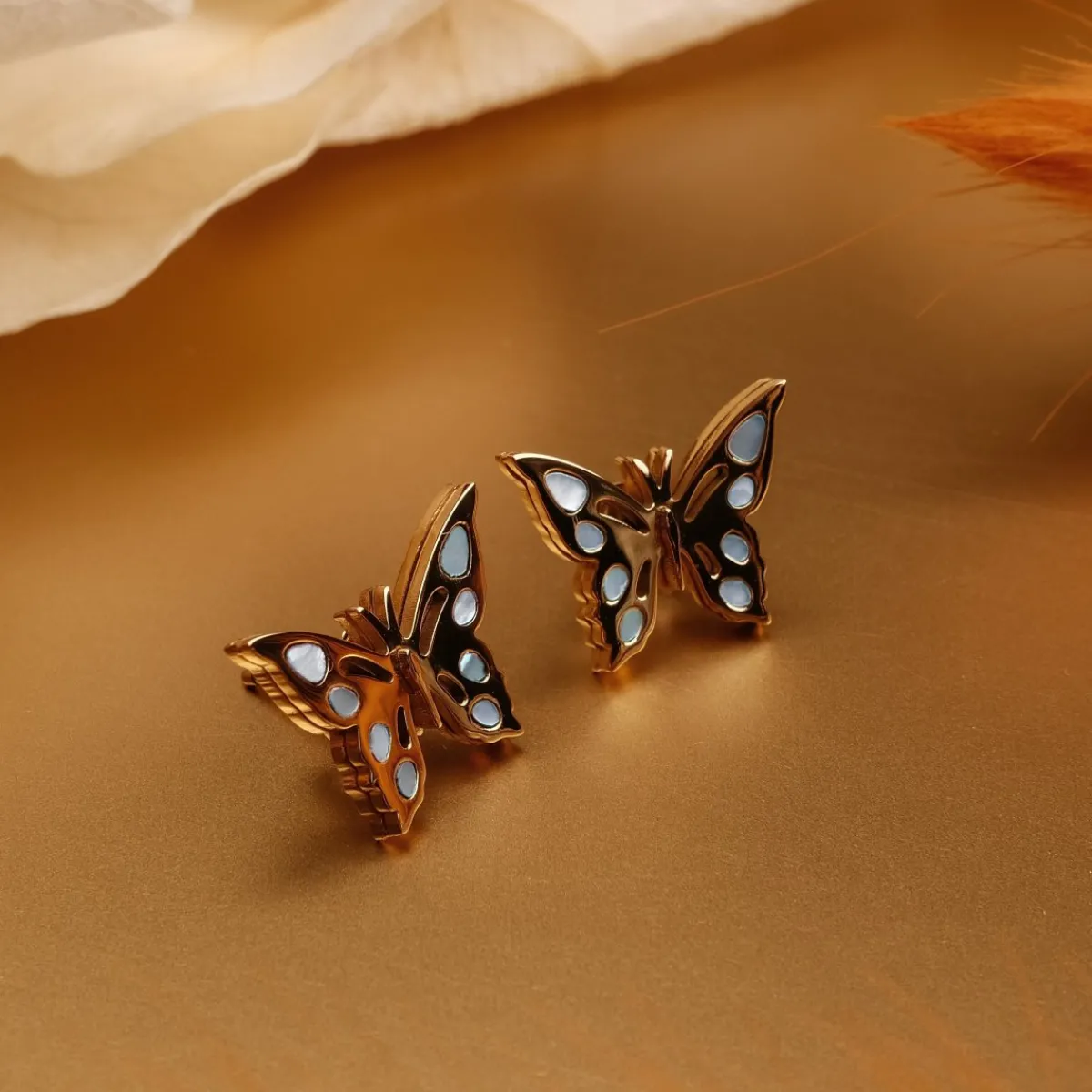 Holzkern Ohrringe|Schmuck^Fritillary Ohrringe