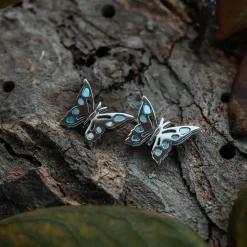 Holzkern Ohrringe|Schmuck^Fritillary Ohrringe