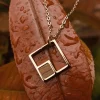 Holzkern Halsketten|Schmuck^Geometric Halskette
