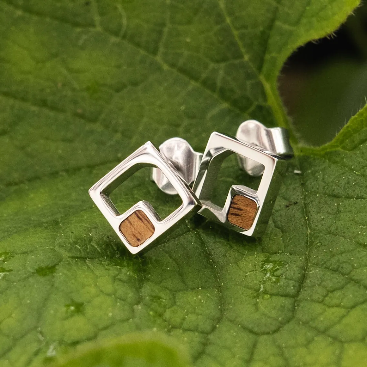 Holzkern Ohrringe|Schmuck^Geometric Ohrringe