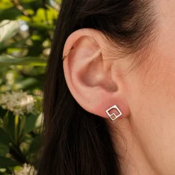 Holzkern Ohrringe|Schmuck^Geometric Ohrringe