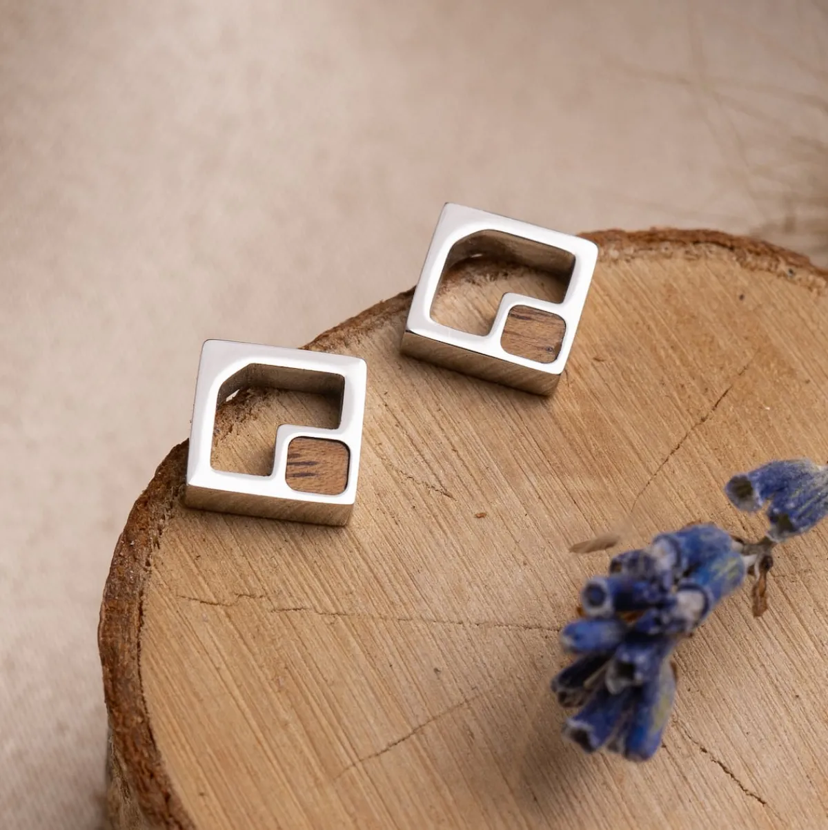 Holzkern Ohrringe|Schmuck^Geometric Ohrringe