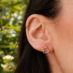 Holzkern Ohrringe|Schmuck^Geometric Ohrringe