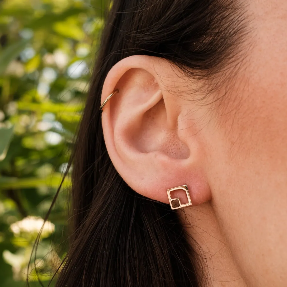 Holzkern Ohrringe|Schmuck^Geometric Ohrringe