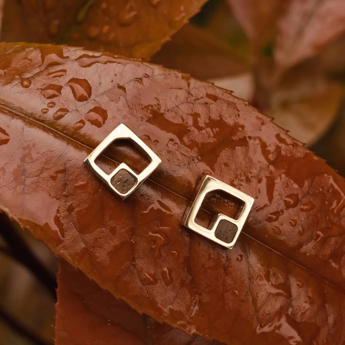 Holzkern Ohrringe|Schmuck^Geometric Ohrringe