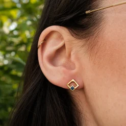 Holzkern Ohrringe|Schmuck^Geometric Ohrringe