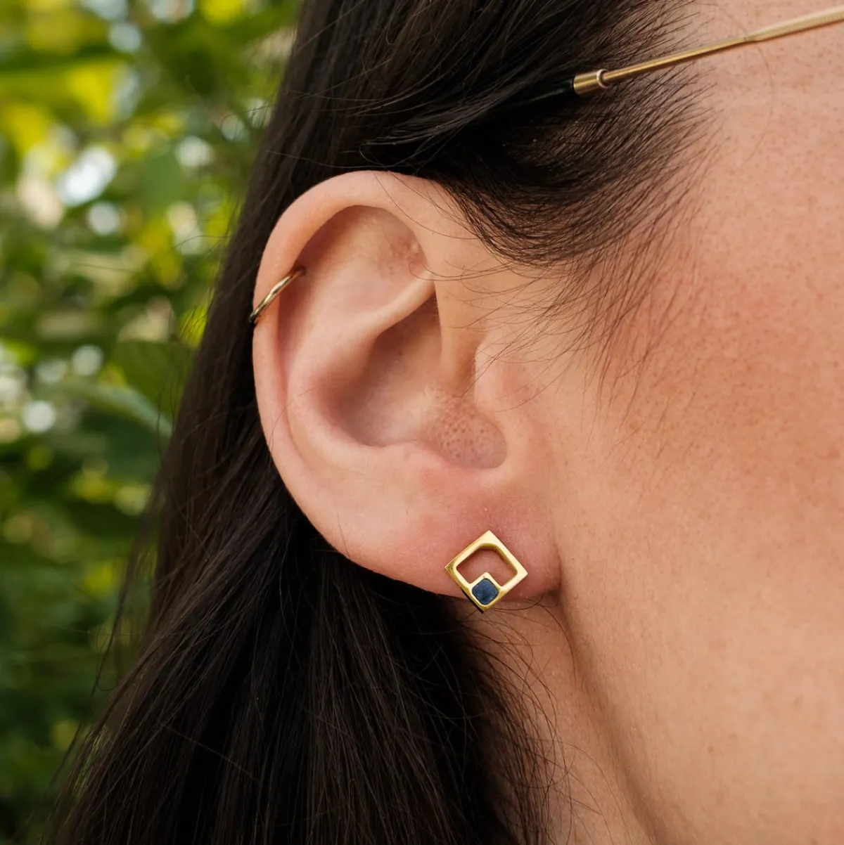 Holzkern Ohrringe|Schmuck^Geometric Ohrringe