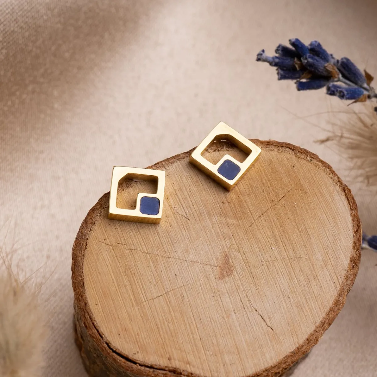 Holzkern Ohrringe|Schmuck^Geometric Ohrringe