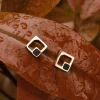 Holzkern Ohrringe|Schmuck^Geometric Ohrringe