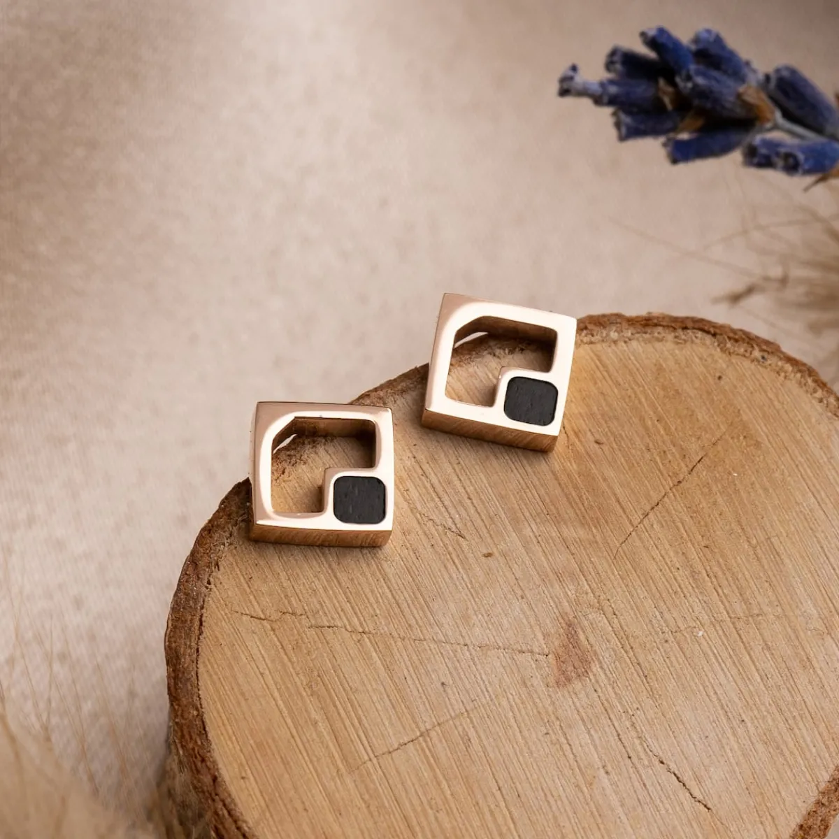 Holzkern Ohrringe|Schmuck^Geometric Ohrringe