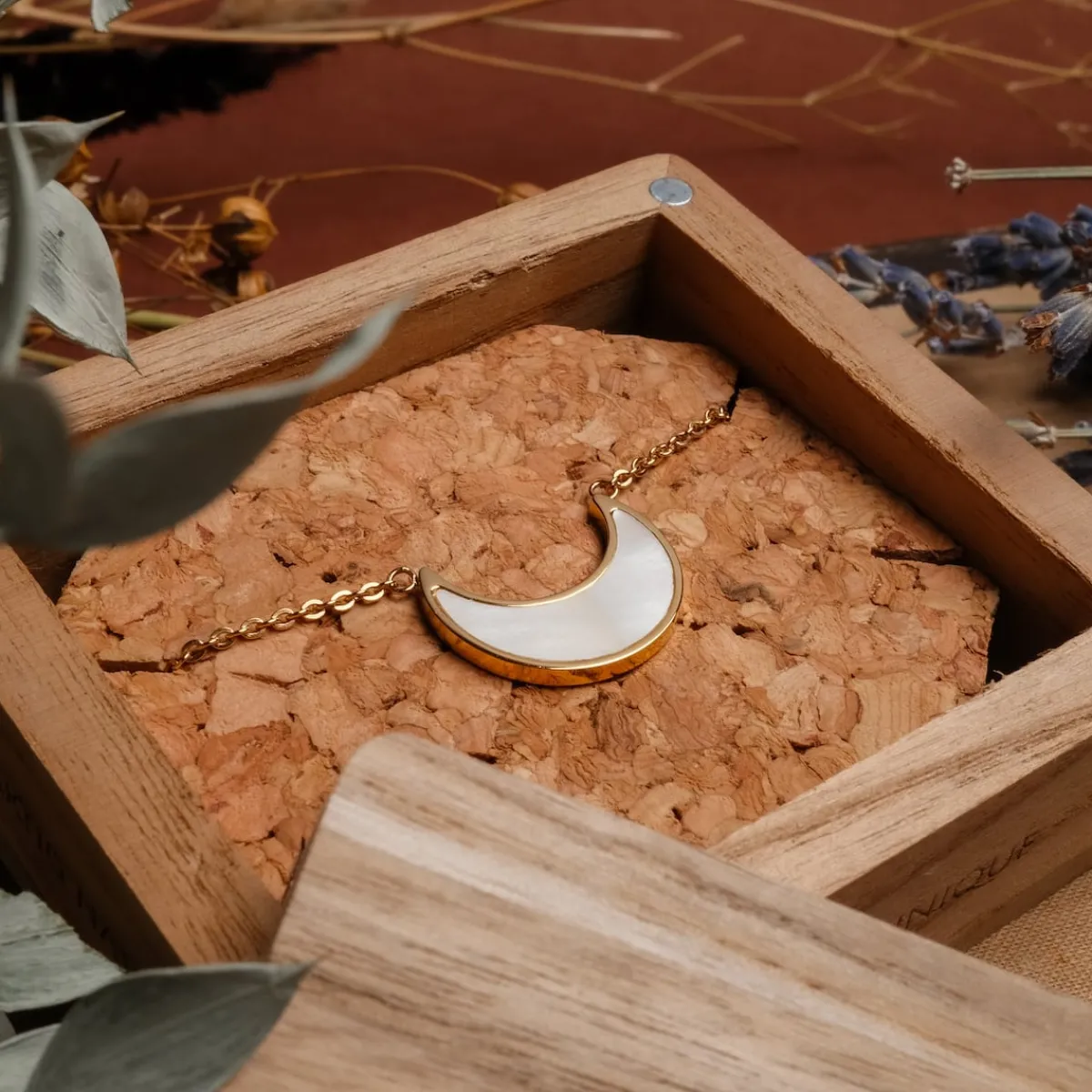 Holzkern Schmuck|Halsketten^Hue Halskette