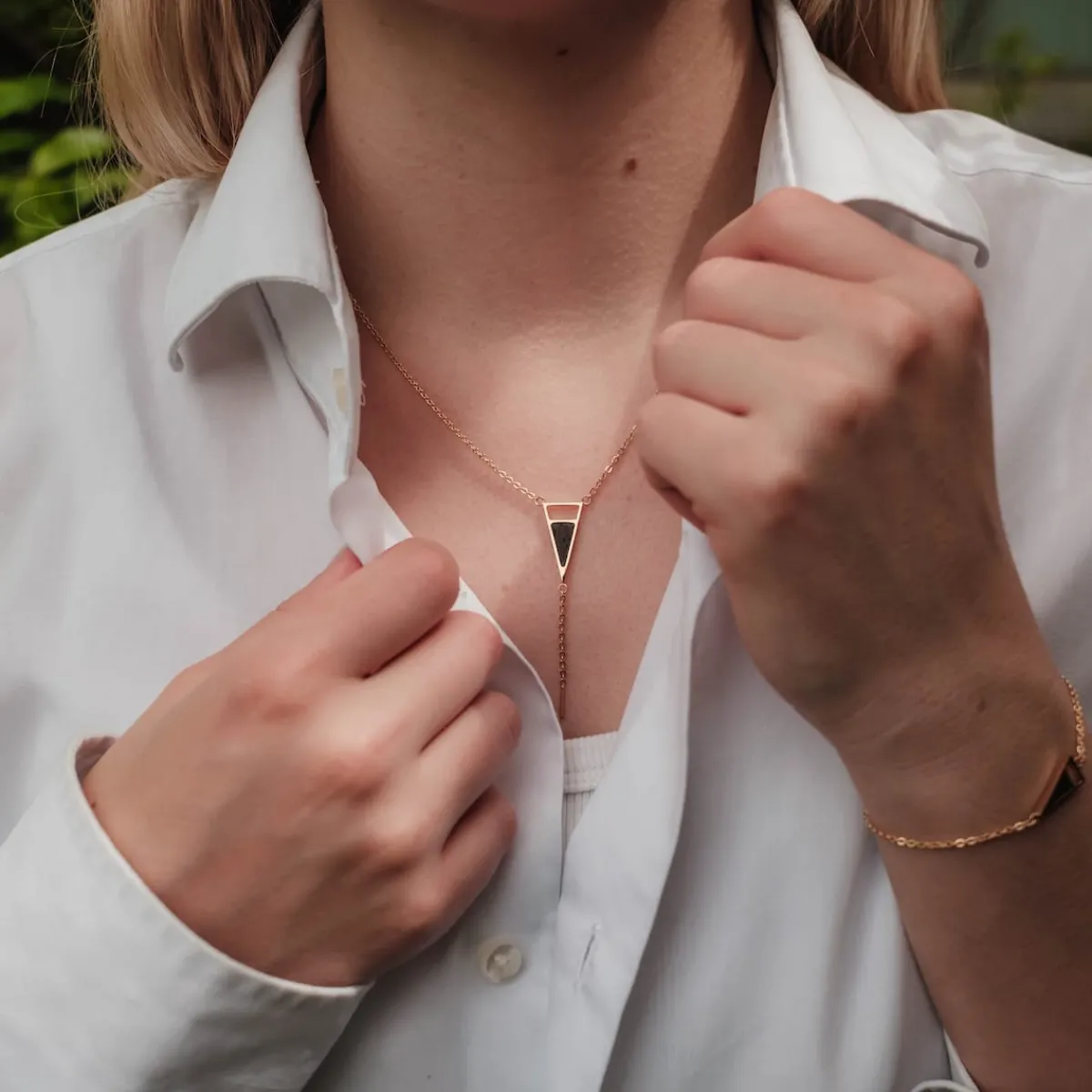 Holzkern Halsketten|Schmuck^Ink Halskette