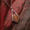 Holzkern Halsketten|Schmuck^Mandala Halskette