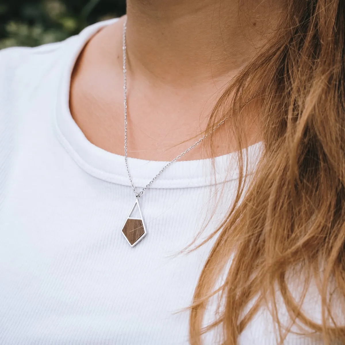 Holzkern Halsketten|Schmuck^Mandala Halskette