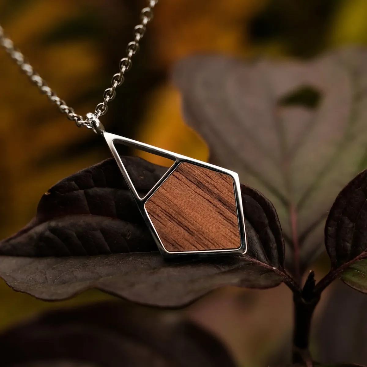 Holzkern Halsketten|Schmuck^Mandala Halskette