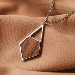 Holzkern Halsketten|Schmuck^Mandala Halskette