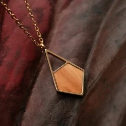 Holzkern Halsketten|Schmuck^Mandala Halskette
