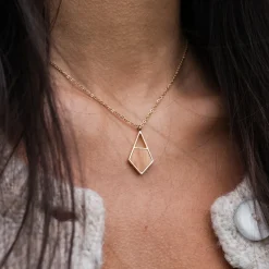 Holzkern Halsketten|Schmuck^Mandala Halskette
