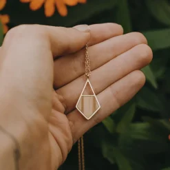 Holzkern Halsketten|Schmuck^Mandala Halskette