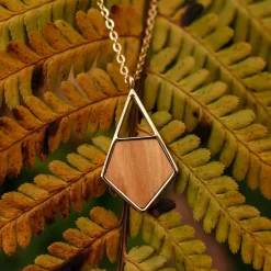Holzkern Halsketten|Schmuck^Mandala Halskette