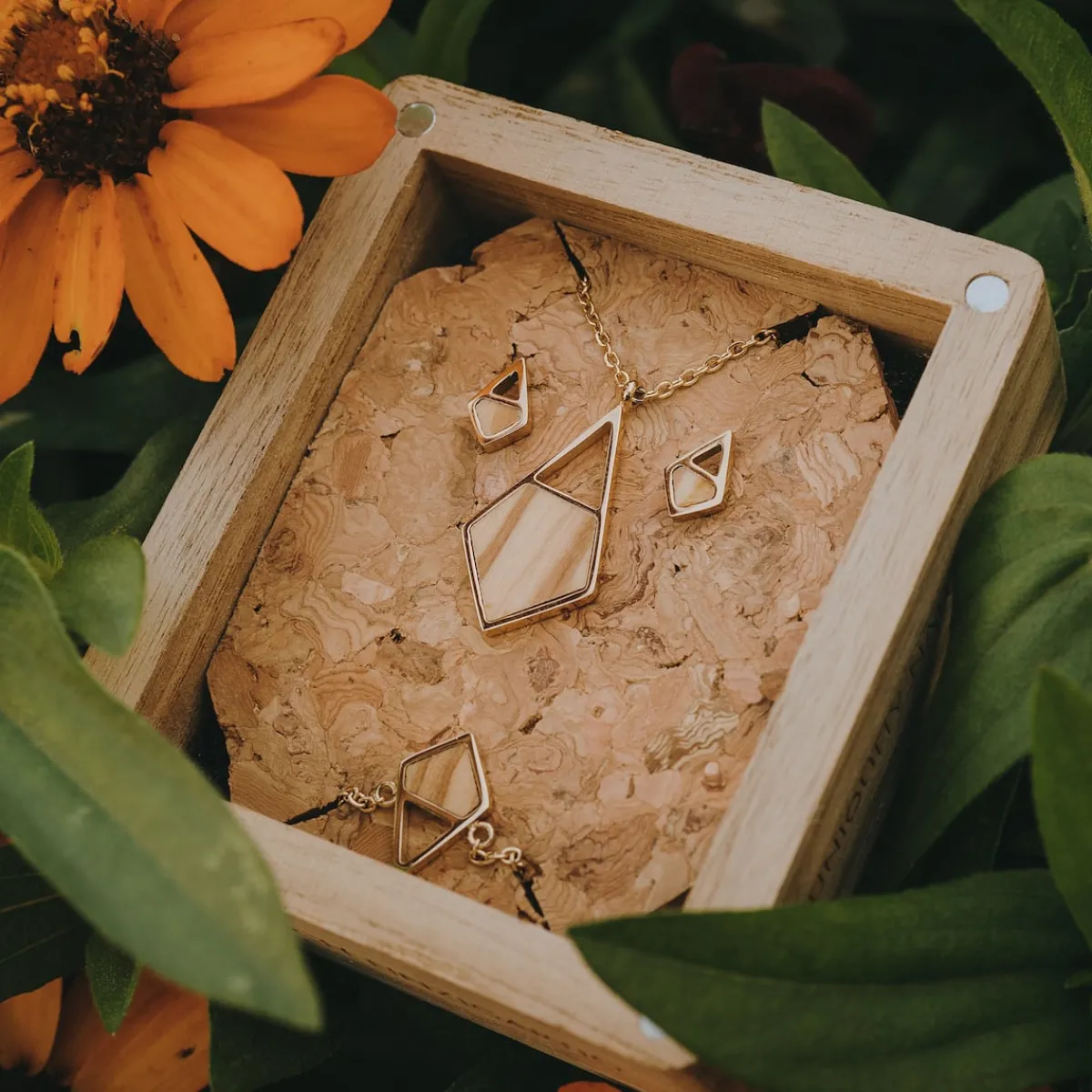 Holzkern Halsketten|Schmuck^Mandala Halskette