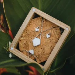 Holzkern Halsketten|Schmuck^Mandala Halskette