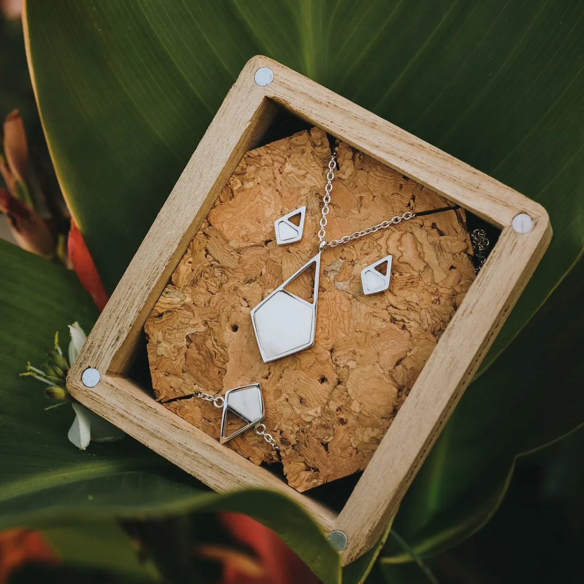 Holzkern Halsketten|Schmuck^Mandala Halskette