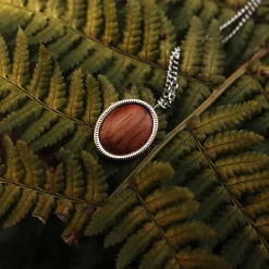 Holzkern Schmuck|Halsketten^Mirror Halskette