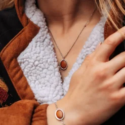 Holzkern Schmuck|Halsketten^Mirror Halskette