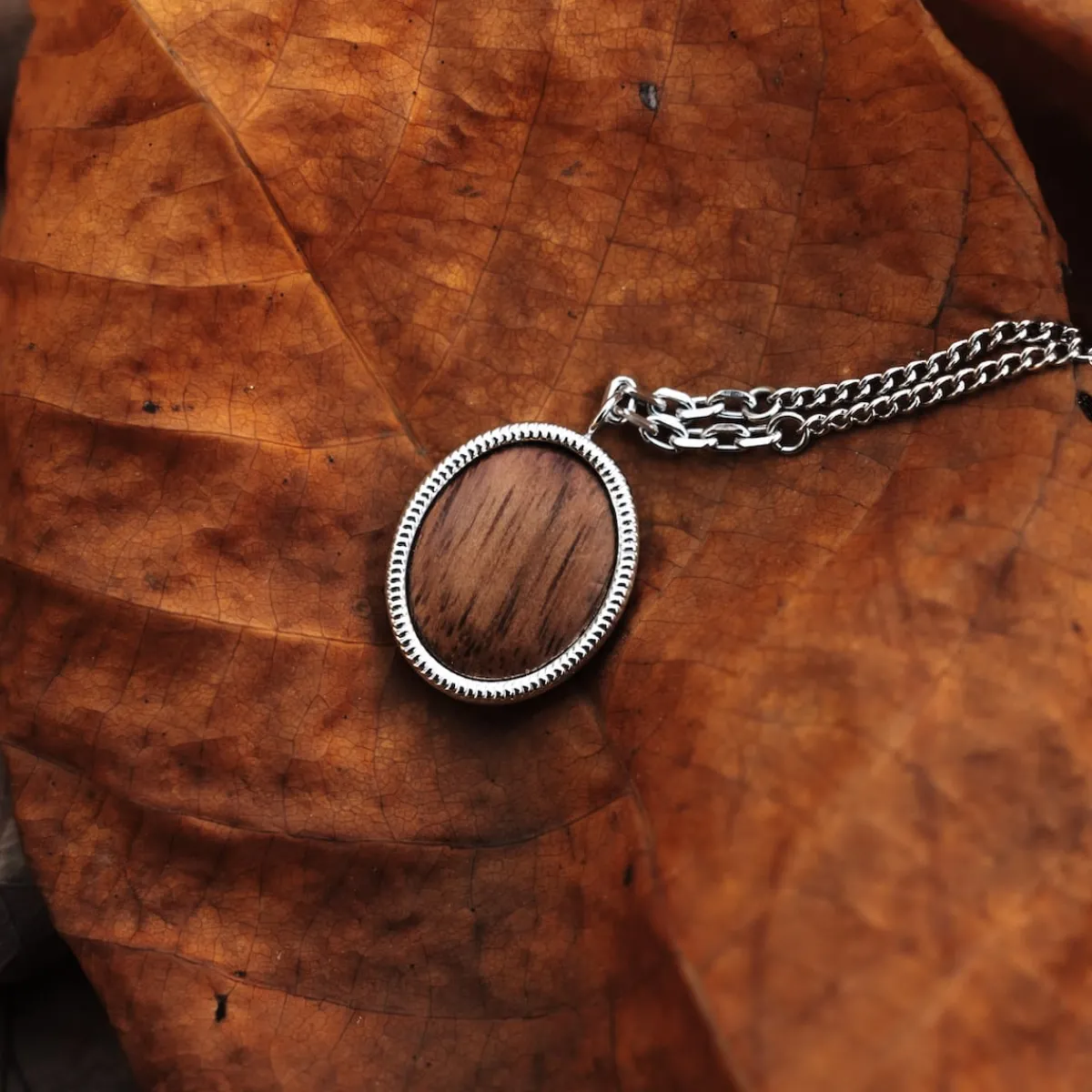 Holzkern Schmuck|Halsketten^Mirror Halskette