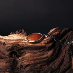 Holzkern Schmuck|Halsketten^Mirror Halskette