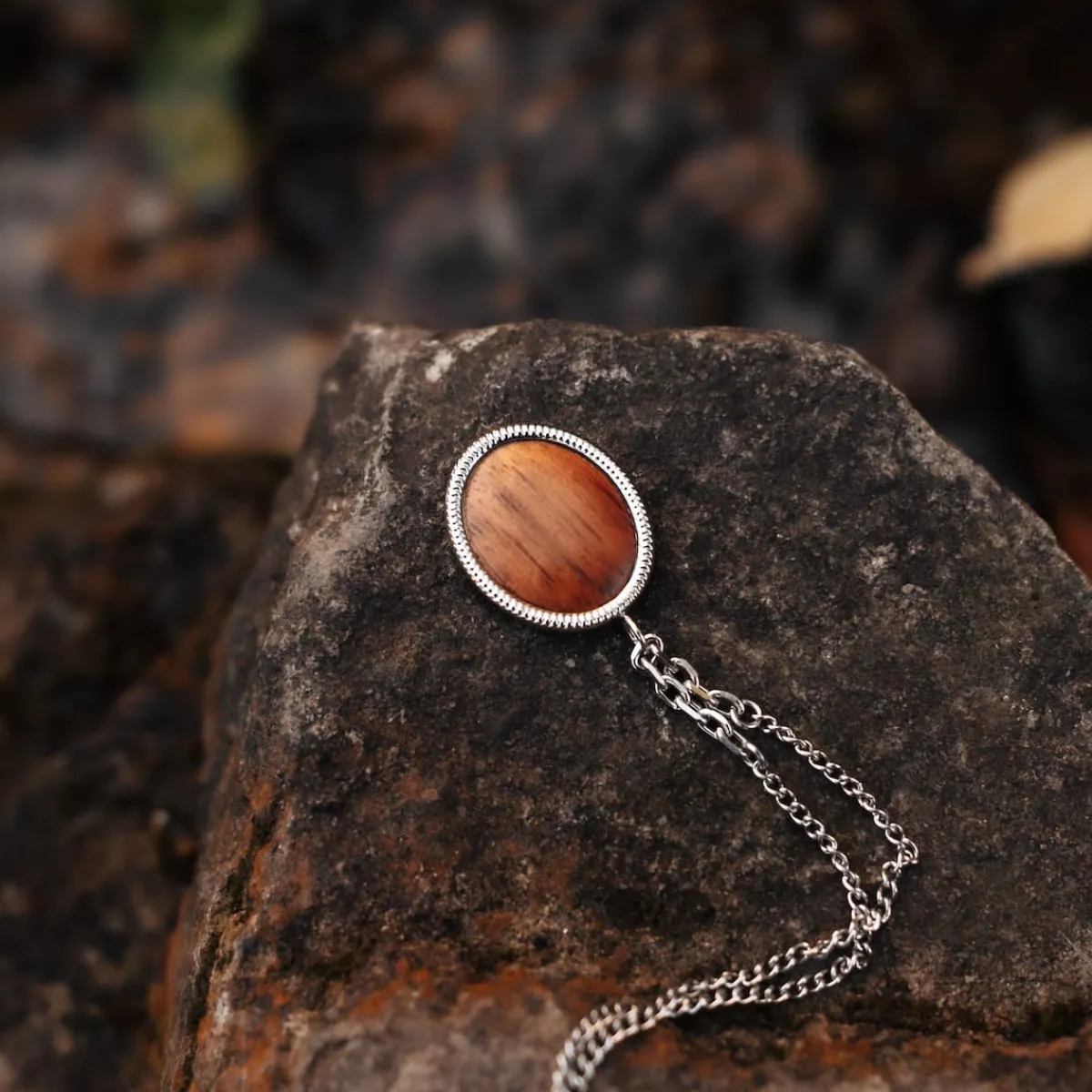 Holzkern Schmuck|Halsketten^Mirror Halskette