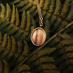 Holzkern Halsketten|Schmuck^Mirror Halskette
